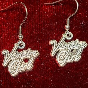 Halloween earrings vampire girl bat Dracula skull
